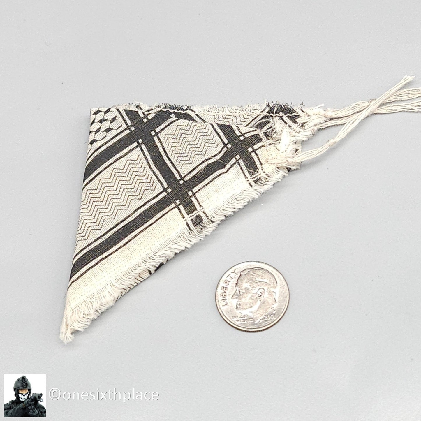 1:6 scale DamToys Black & White Shemagh Scarf for 12" Figures
