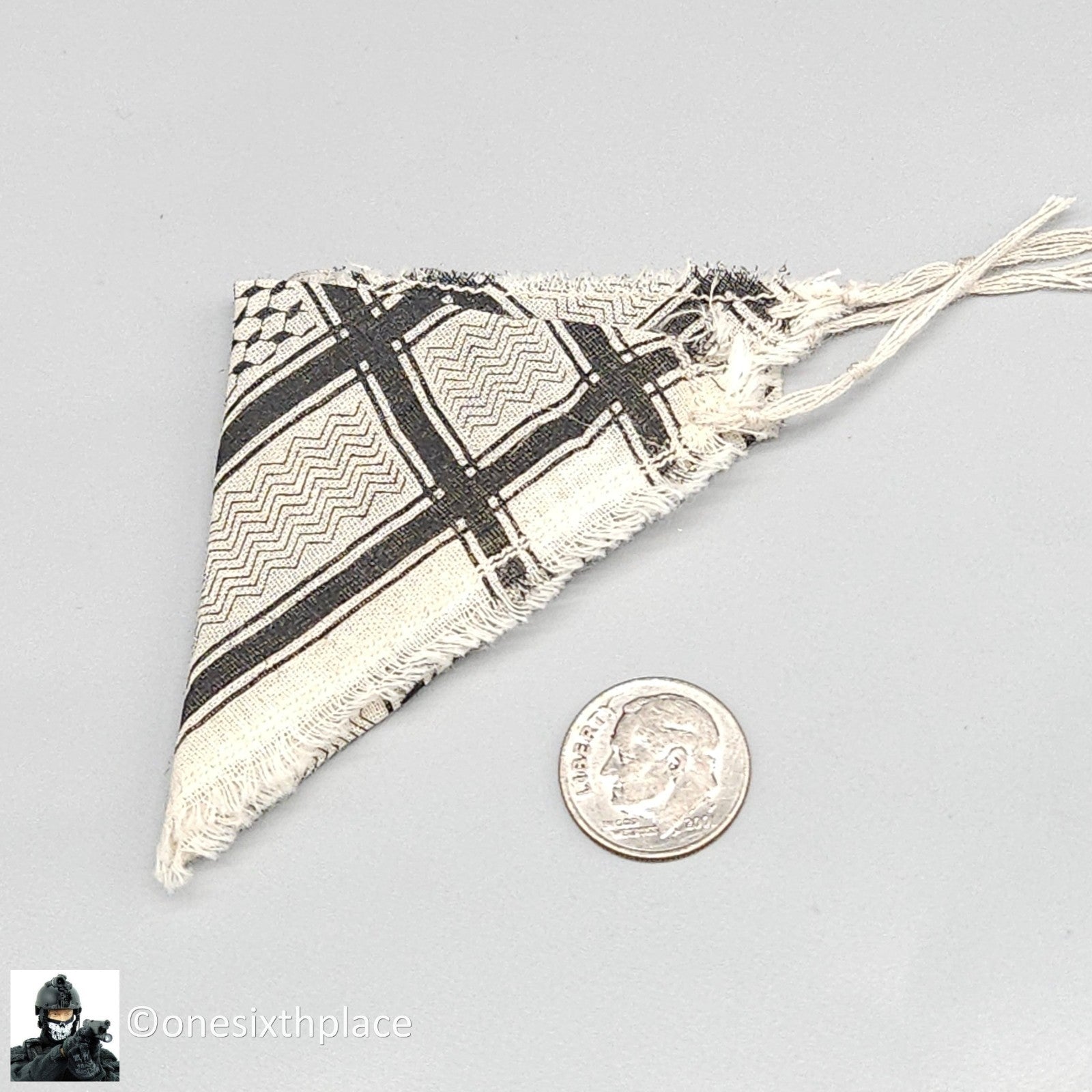 1:6 scale DamToys Black & White Shemagh Scarf for 12" Figures