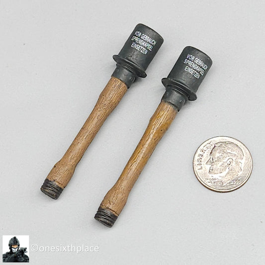 1:6 scale Ultimate Soldier WWII German NCO Stick Grenades (x2) for 12" Figure