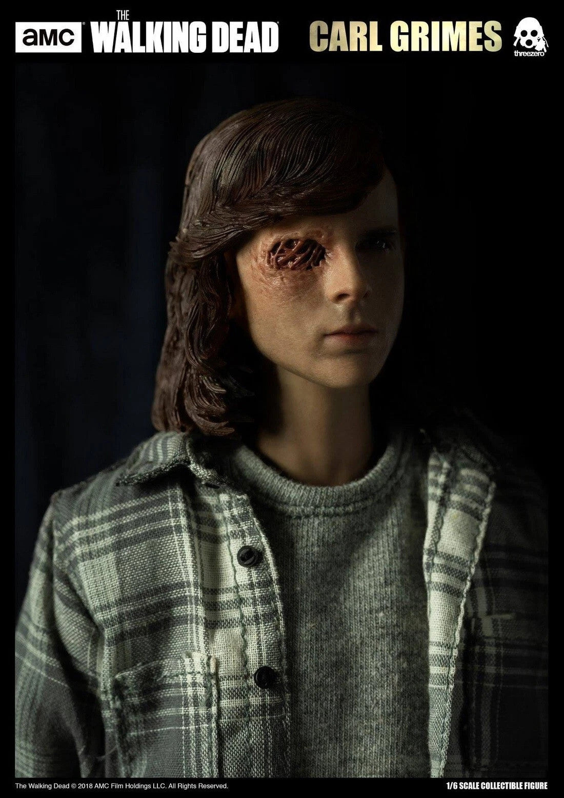 1:6 scale 3A ThreeZero Walking Dead TWD Carl Grimes Head Sculpt for 12" Figures