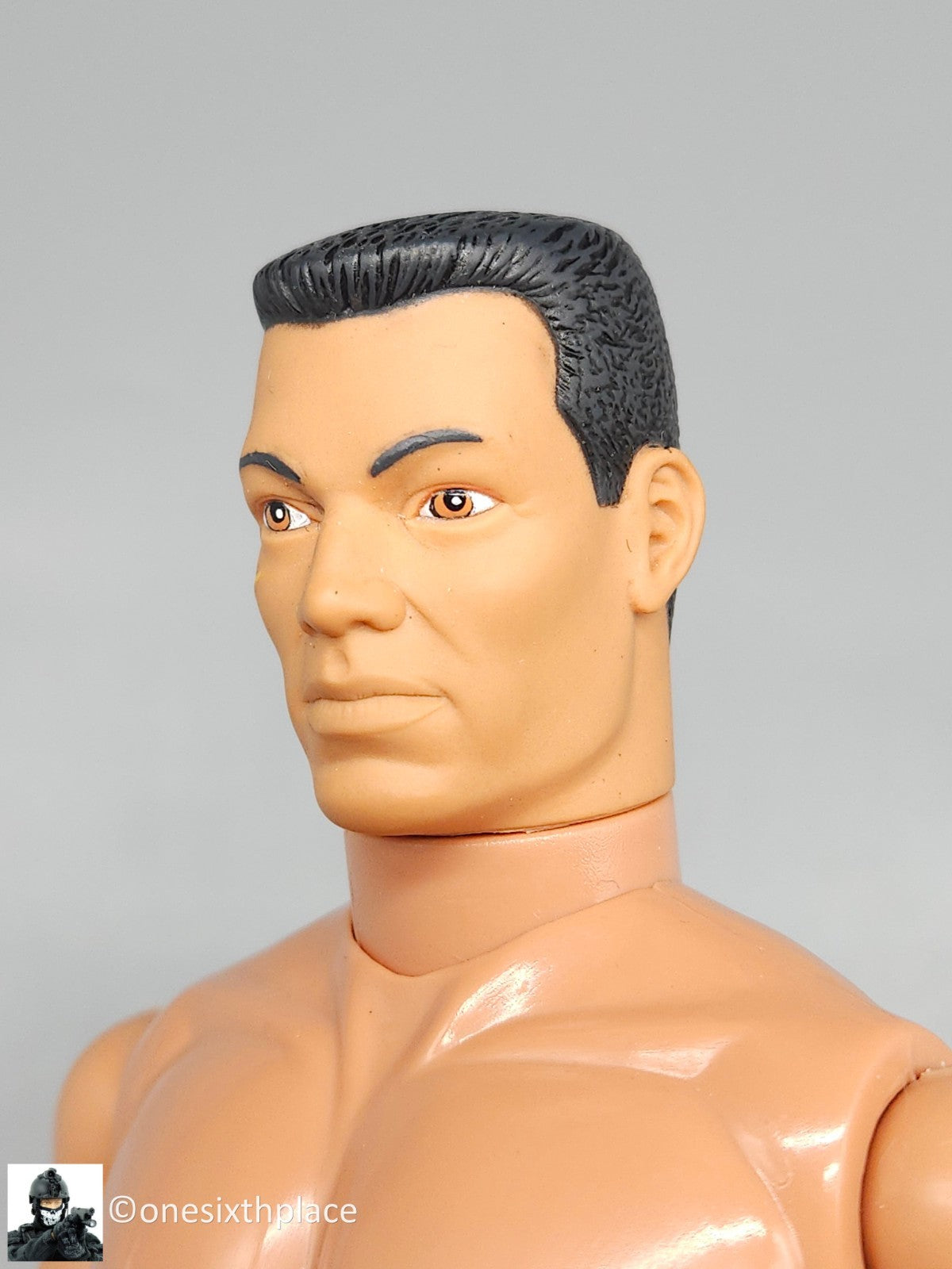 1:6 scale Hasbro GI Joe 1996 Male Body Black Flattop Hair Brown Eyes 12" Figure