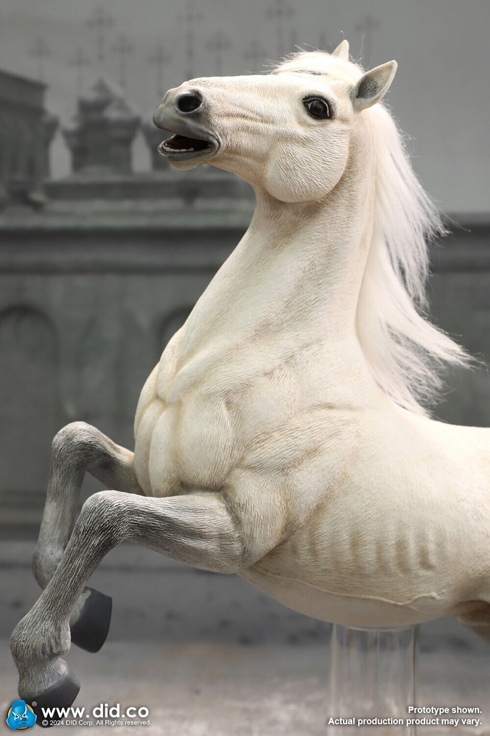 1:6 scale DiD Napoleon White Horse (Prancing) for 12" Figures E60078