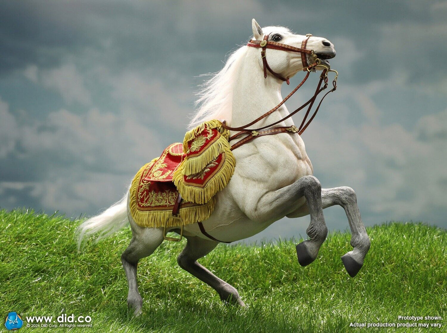 1:6 scale DiD Napoleon White Horse (Prancing) for 12" Figures E60078