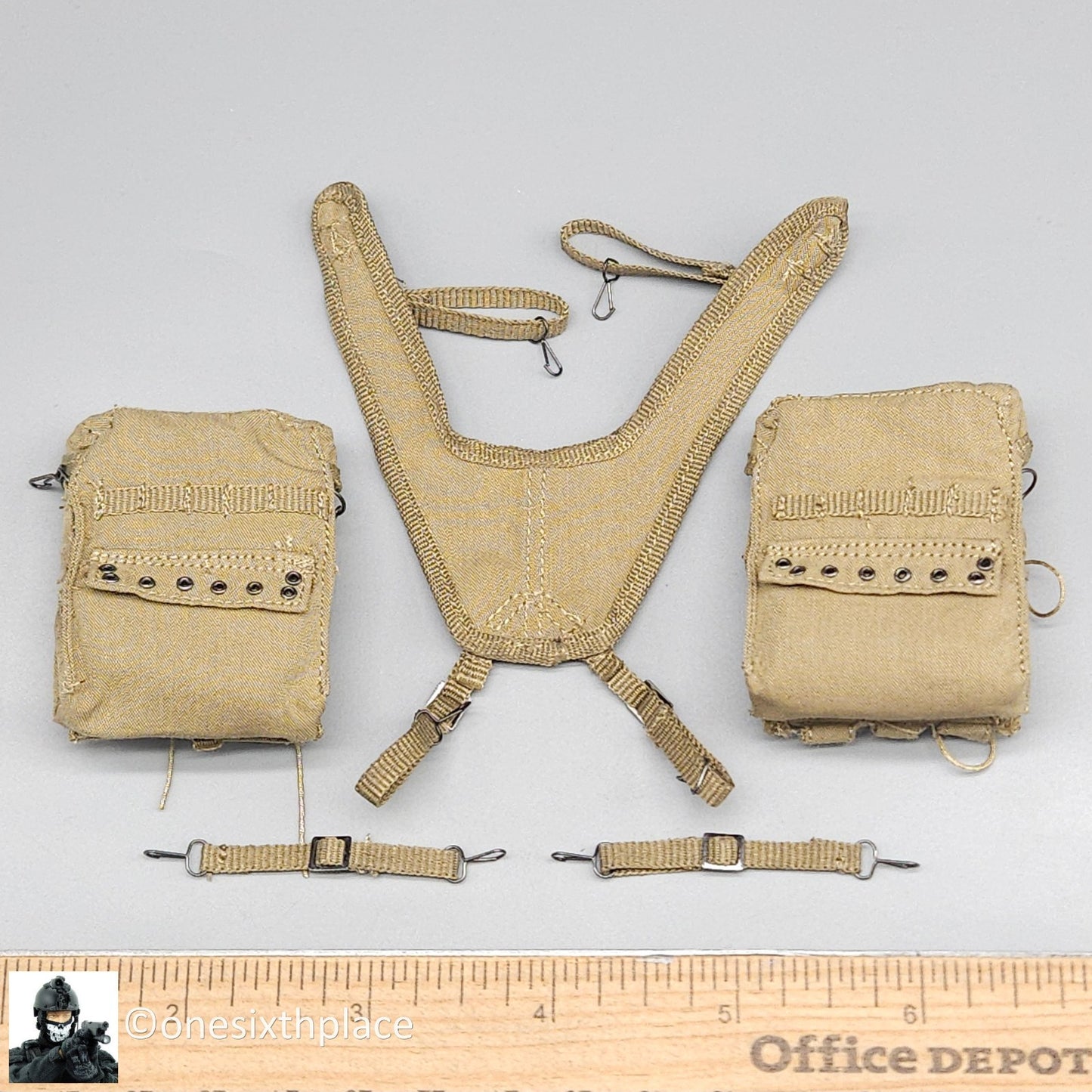 1:6 Scale DiD WWII US 2nd Ranger Battalion Medic Wade Suspenders w/ Pouches