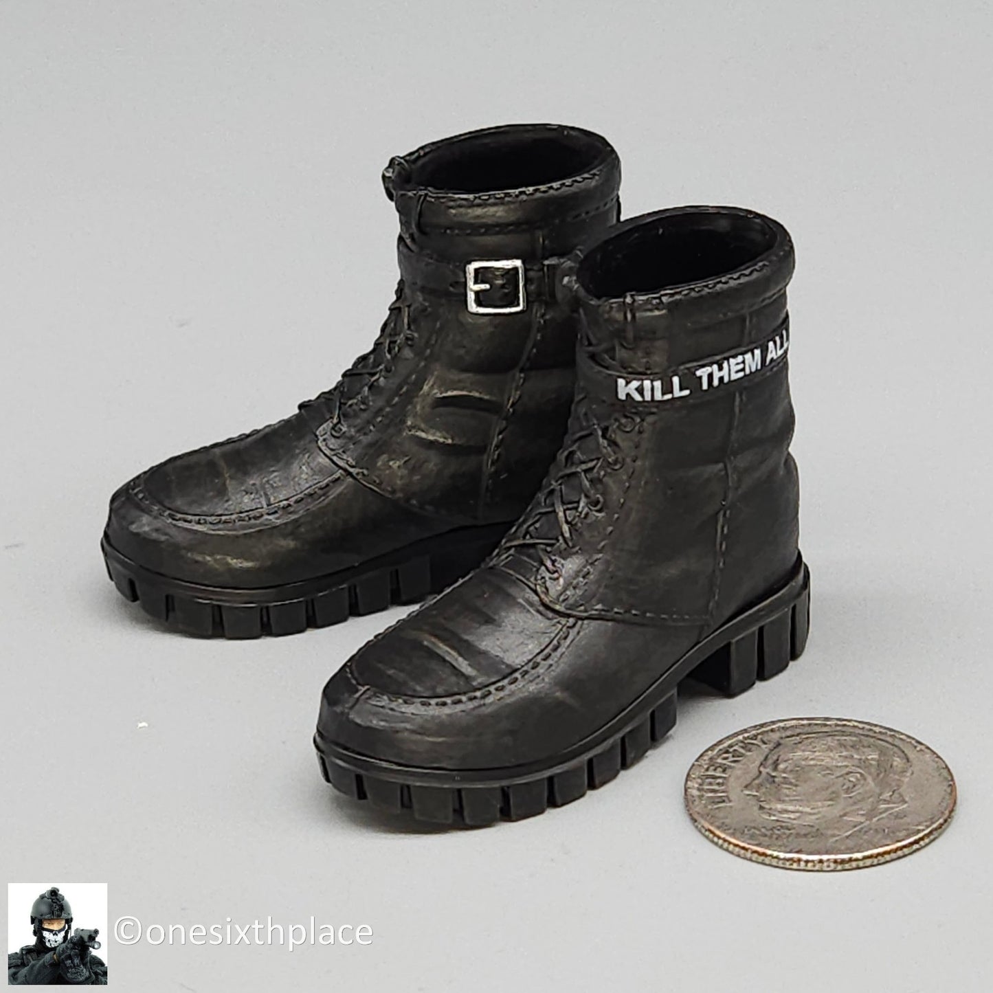 1:6 scale Soldier Story PUBG Battlegrounds Female Black Boots (Peg Type)