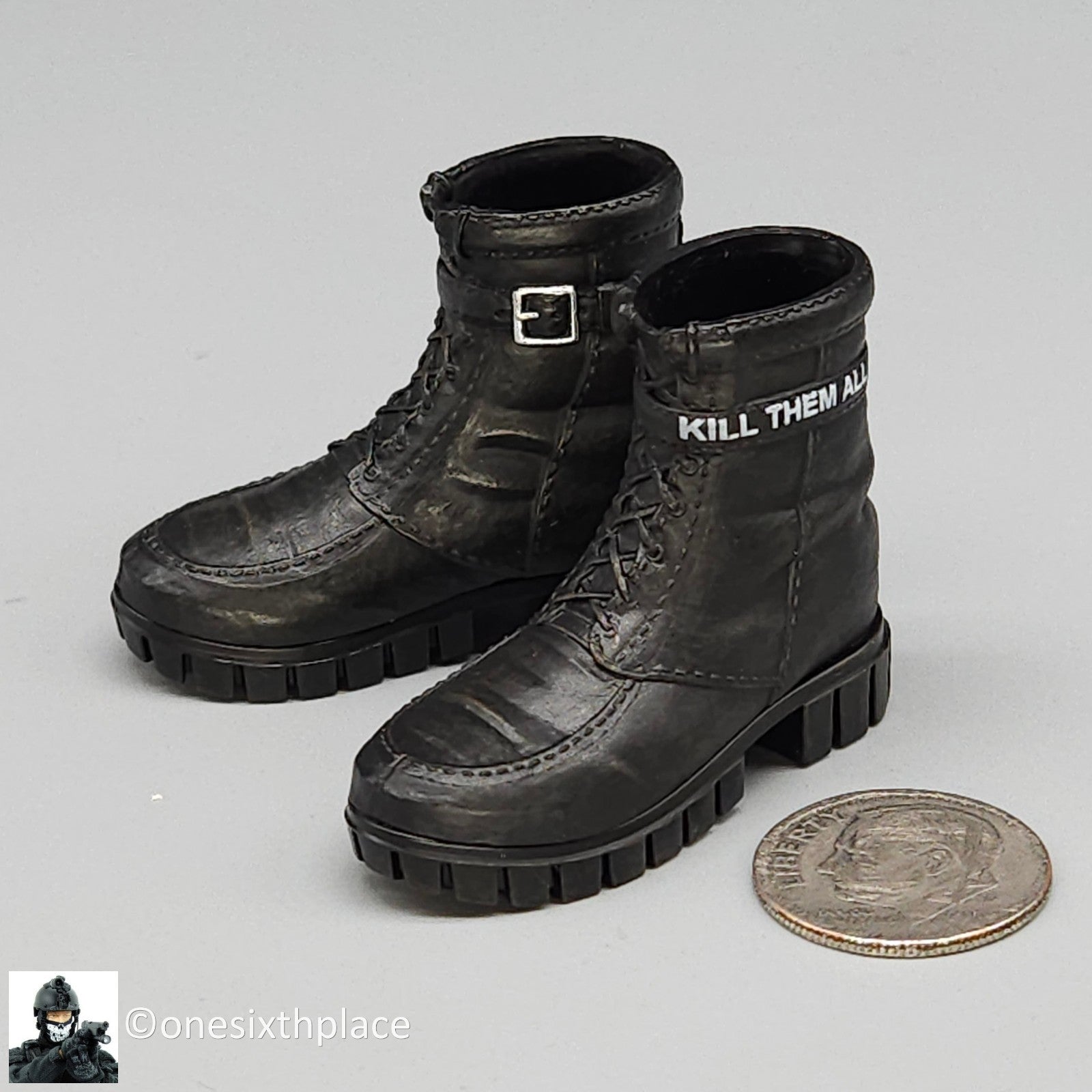1:6 scale Soldier Story PUBG Battlegrounds Female Black Boots (Peg Type)