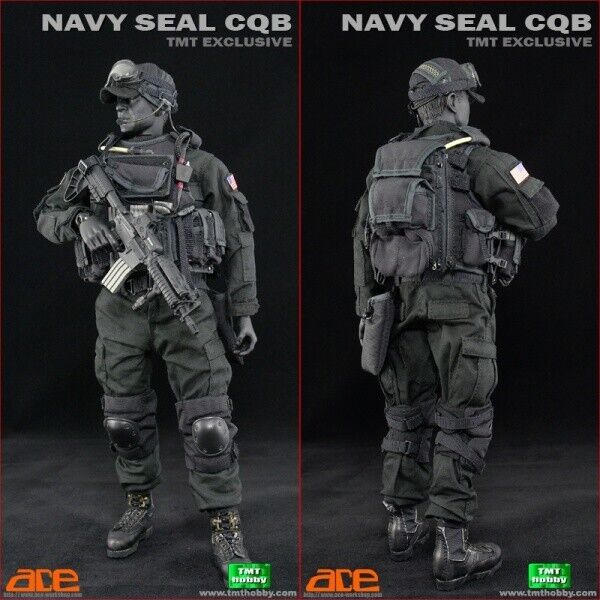 1:6 scale ACE Navy SEAL CQB Black Knee Pags for 12" Figures