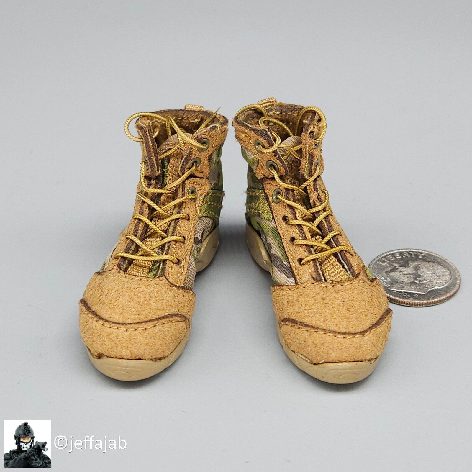 1:6 Soldier Story USAF TACP/JTAC Multicam Boots (Foot Type) for 12" Figures