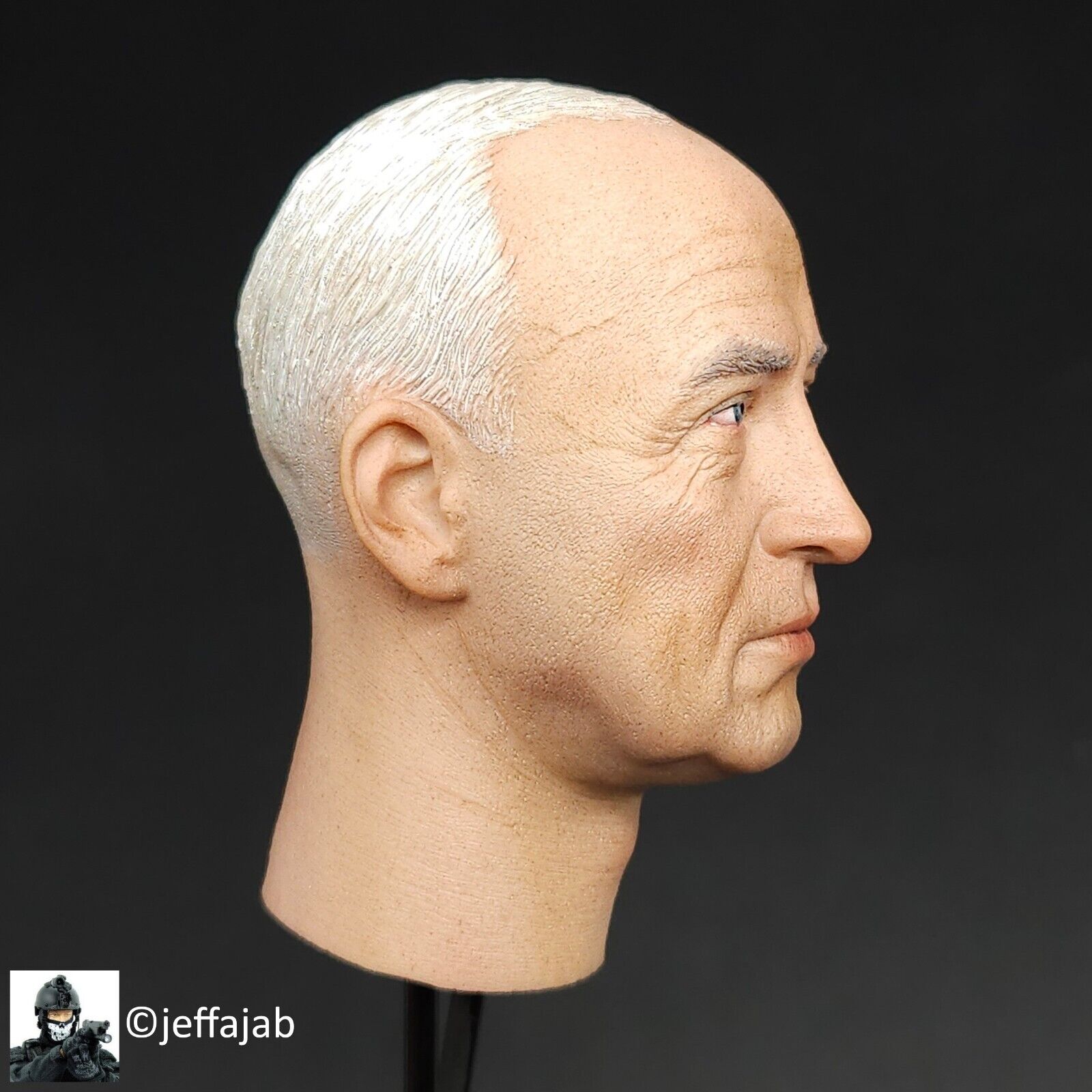 1:6 scale DiD WWII General George Patton Male Head Sculpt for 12" Figures