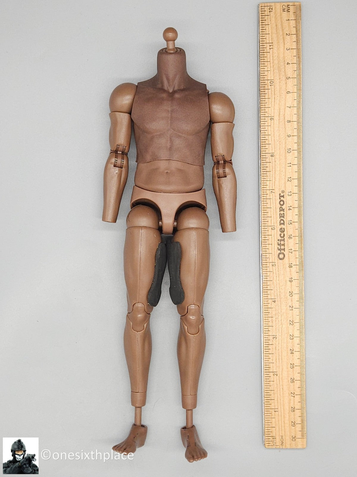1:6 scale DamToys USMC Crews Black Male Body w/ Feet for 12" Figures