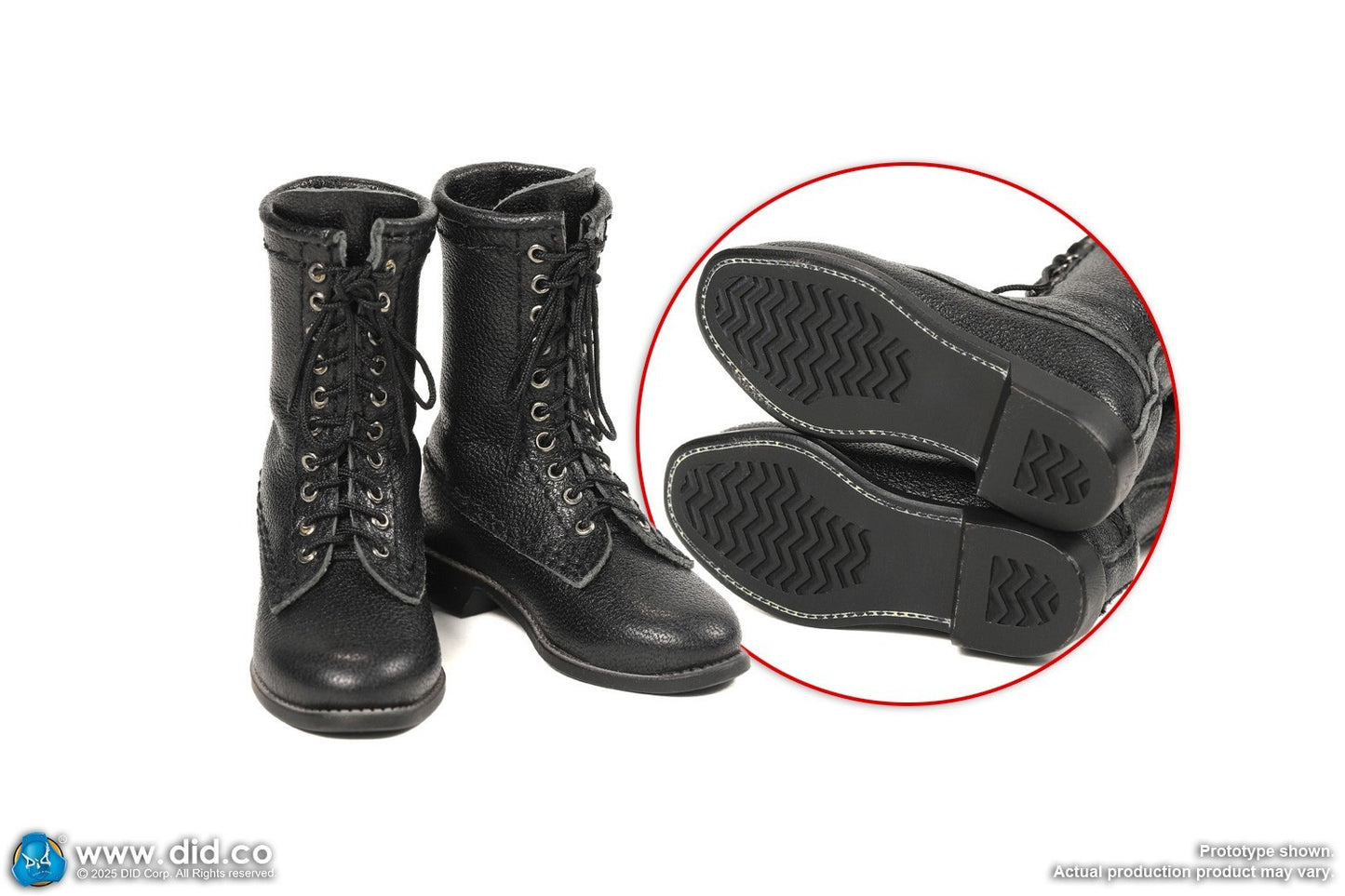 1:6 DID US Navy F-14 Pilot Tom & Nick Black Leather Boots (Foot Type) 12" Figure
