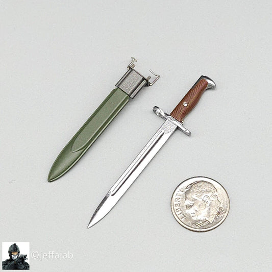 1:6 scale Soldier Story WWII US 101st Airborne Private M1 Bayonet Knife & Sheath