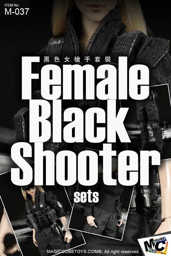 1:6 MC Toys Female Shooter Black Pistol Ammo Mag Speed Pouch (x2) for 12" Figure