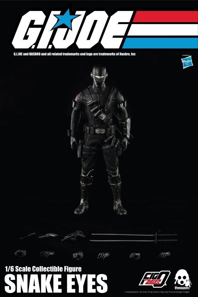 1:6 scale 3A ThreeZero GI Joe Snake Eyes 12" Figure 3A-3Z0215 ThreeA