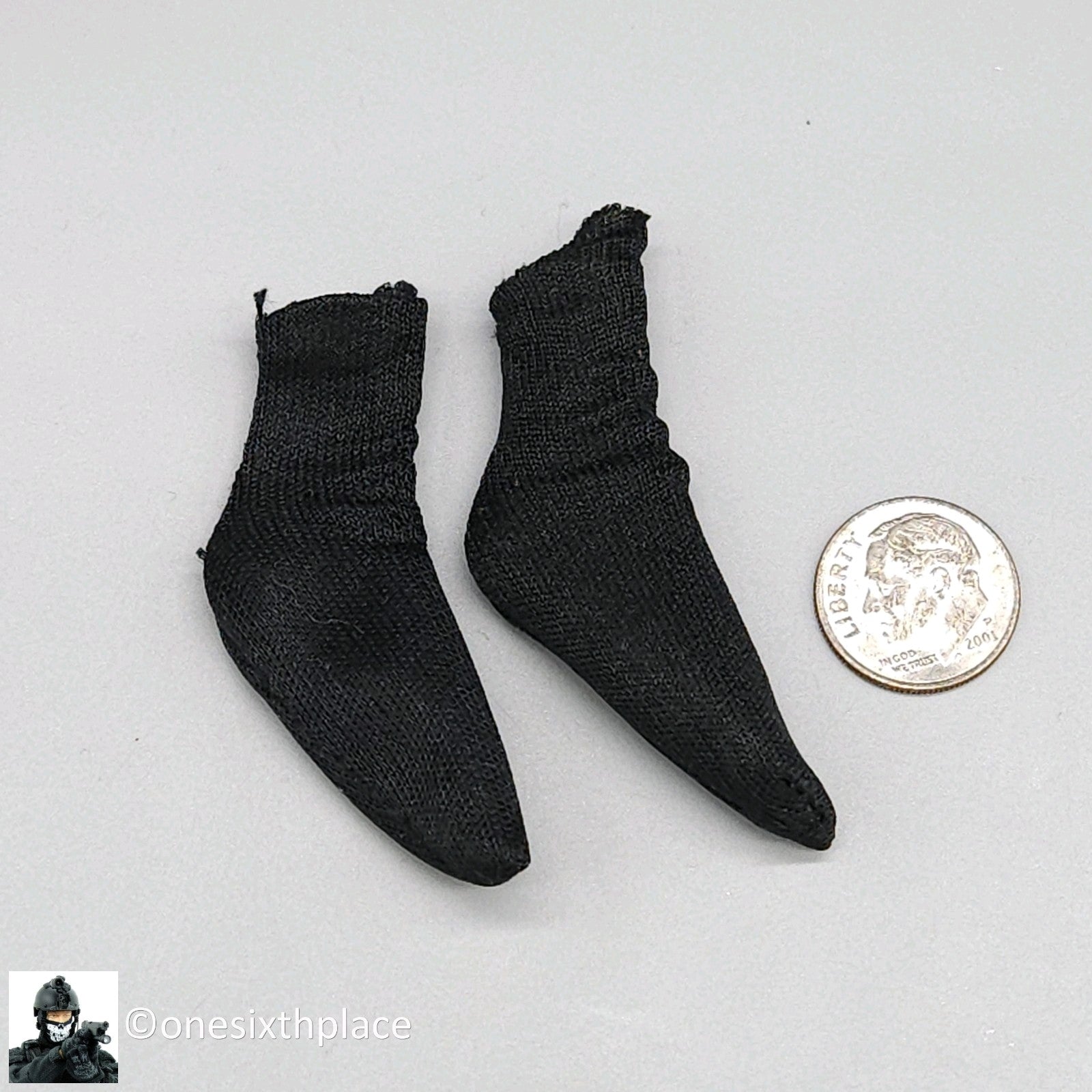 1:6 scale Dragon CIA Agent Jones Black Ankle Socks for 12" Figures