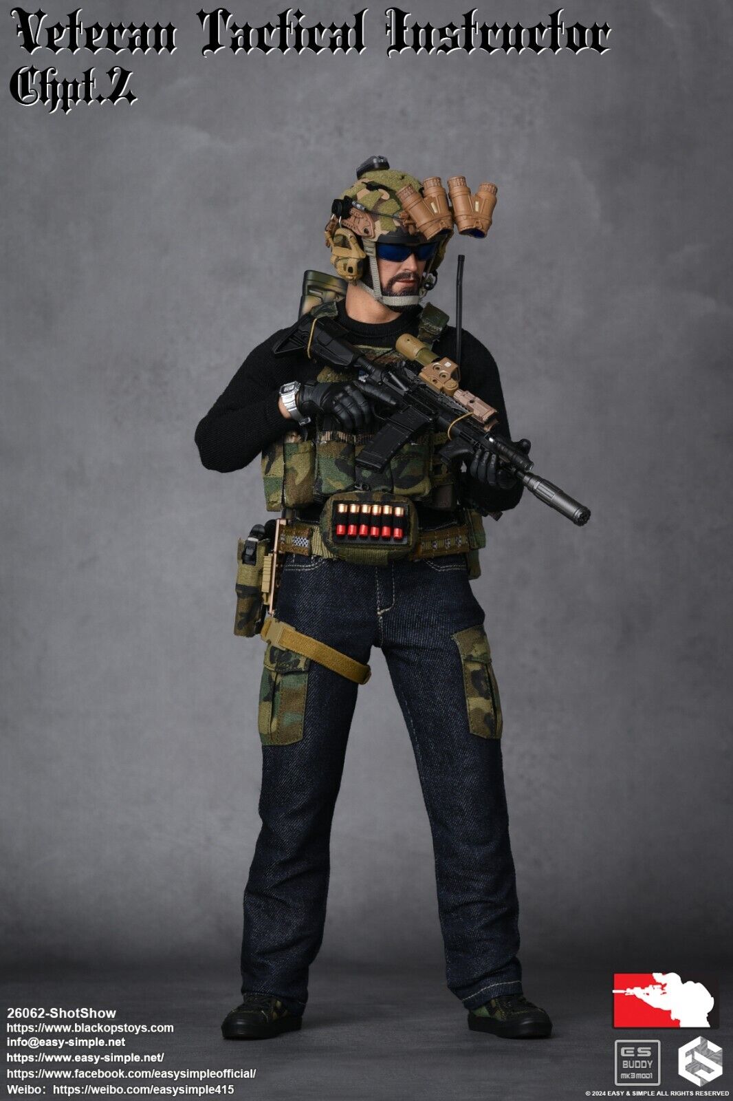 1:6 Easy & Simple Veteran Tactical Instructor Ch. 2 SHOT Show Black Gloved Hands