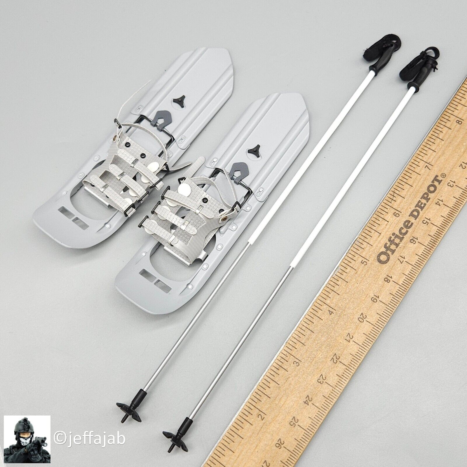 1:6 Easy & Simple Recce Element Winter Hiking Poles & Snowshoes for 12" Figures