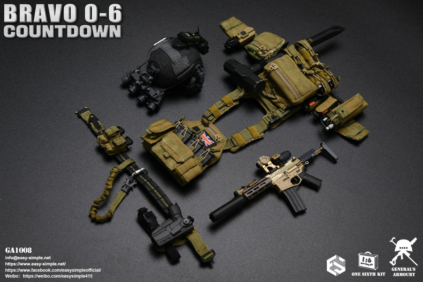 1:6 General's Armoury Bravo 0-6 Countdown Striker Gen 2 Shirt for 12" Figures