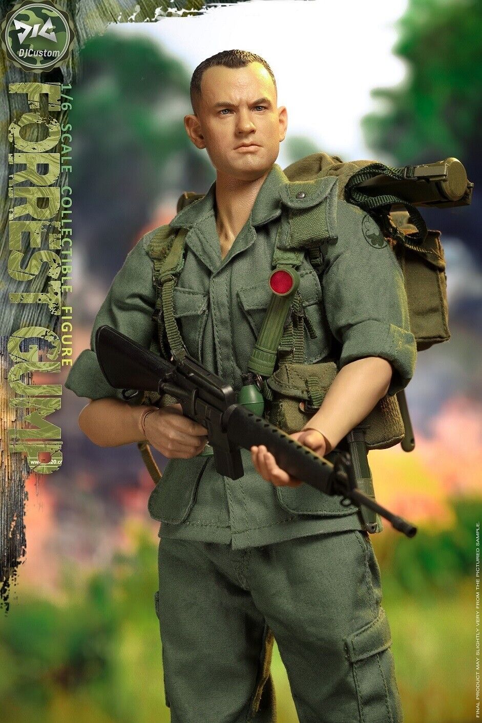 1:6 scale DJ Custom Forrest Gump in Vietnam Helmet w/ Toothbrush for 12" Figures