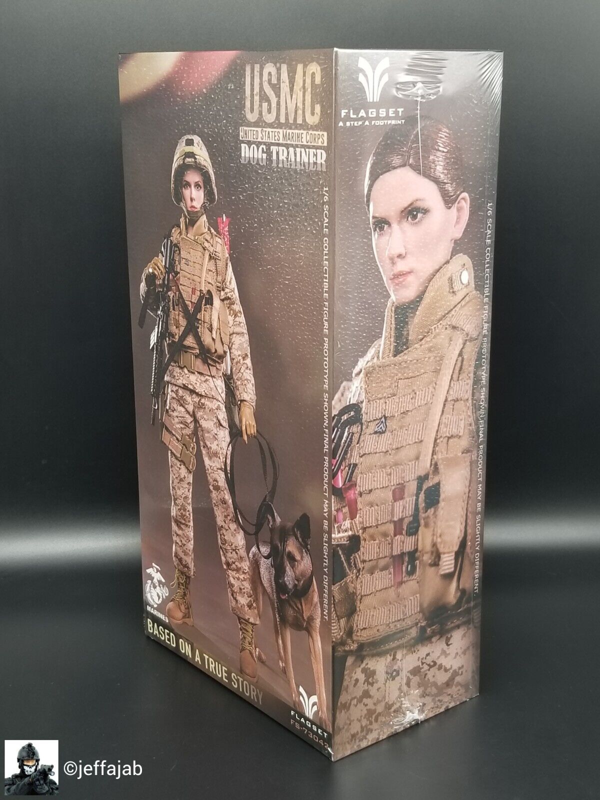 1:6 Scale Flagset USMC Dog Trainer 12" Female Action Figure 73042
