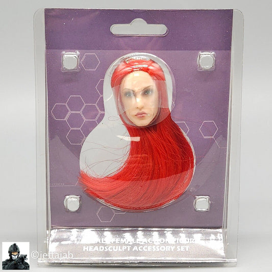 1:6 Triad Toys Female Head Sculpt Series 3 Rose Red Hair for 12" Figures