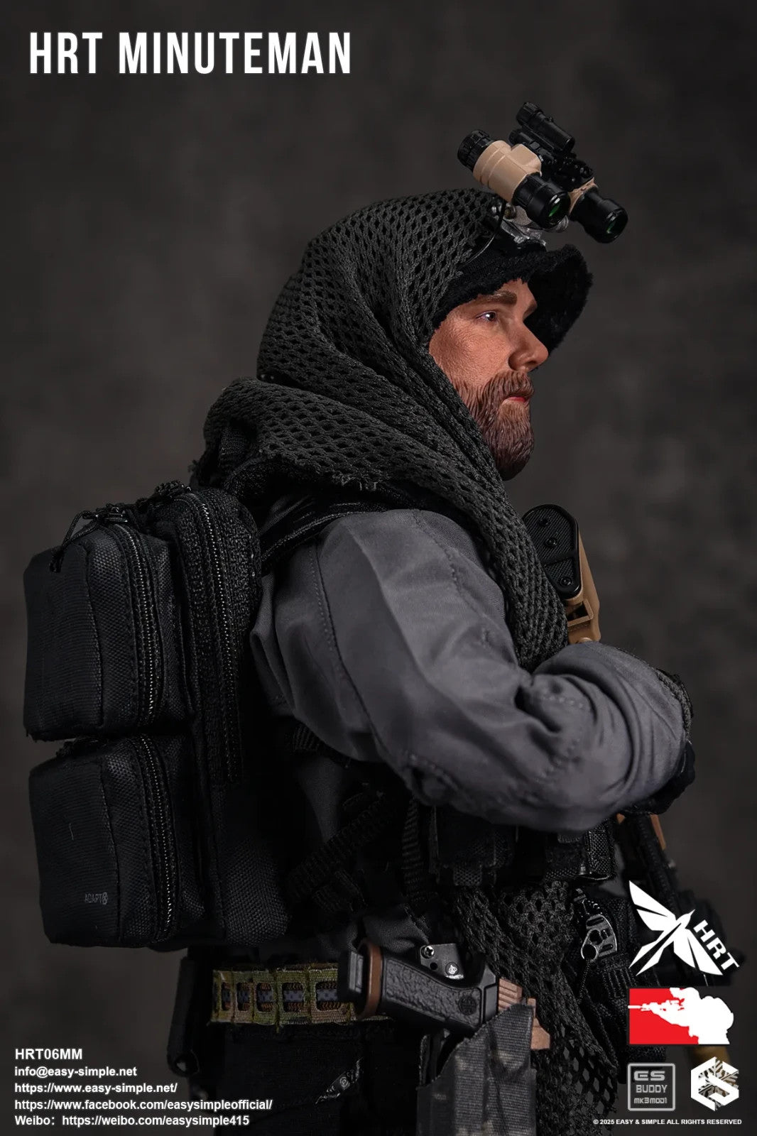 1:6 Easy & Simple HRT Minuteman ShotShow 2025 Camo Mesh Scarf for 12" Figures