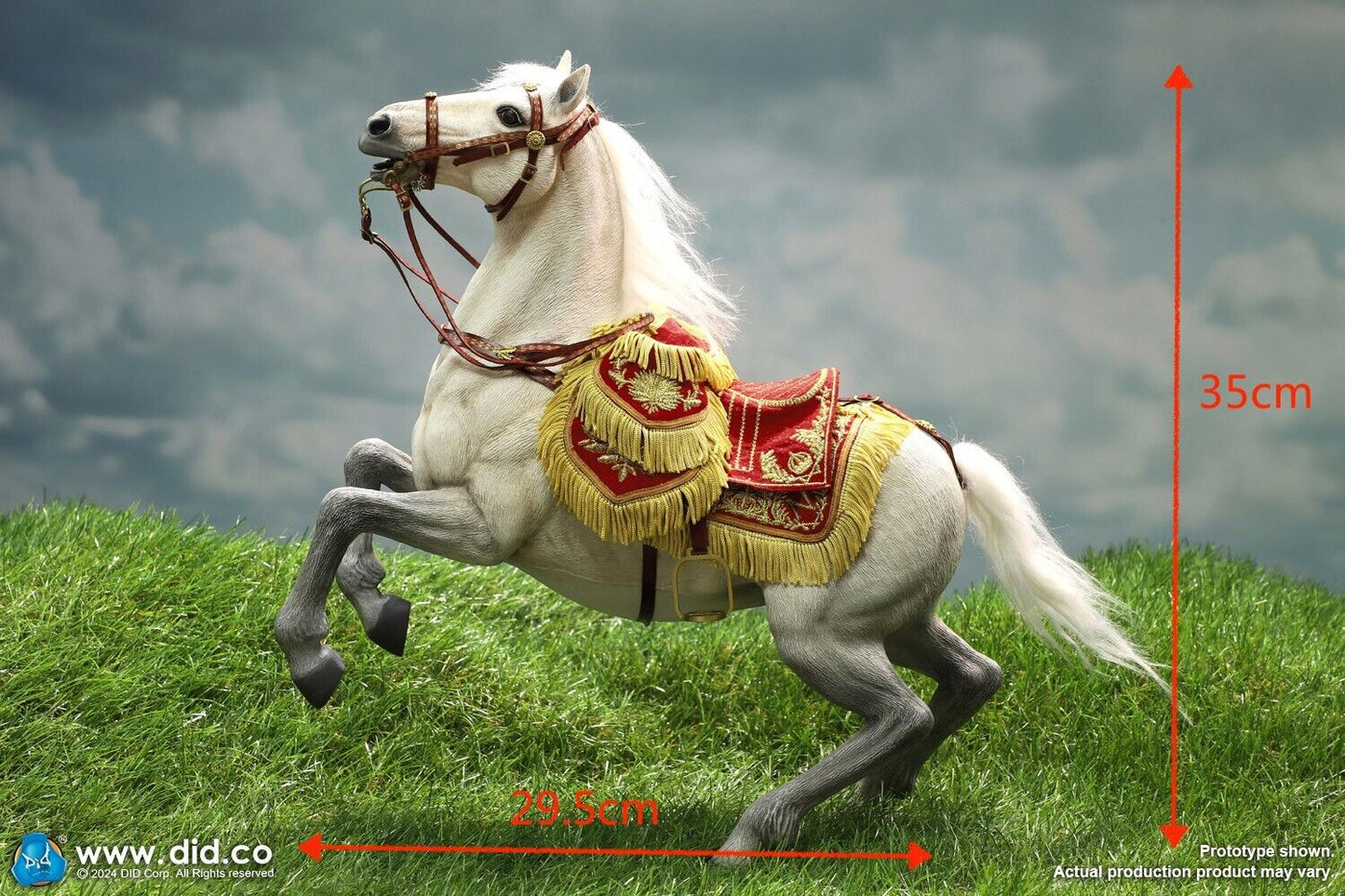 1:6 scale DiD Napoleon White Horse (Prancing) for 12" Figures E60078