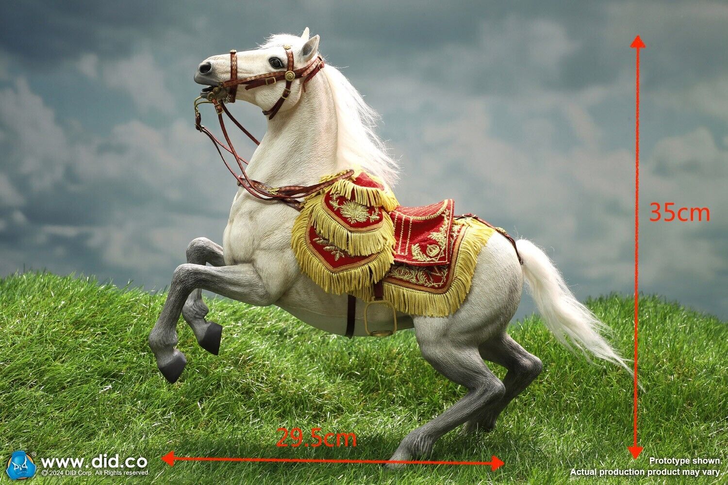 1:6 scale DiD Napoleon White Horse (Prancing) for 12" Figures E60078
