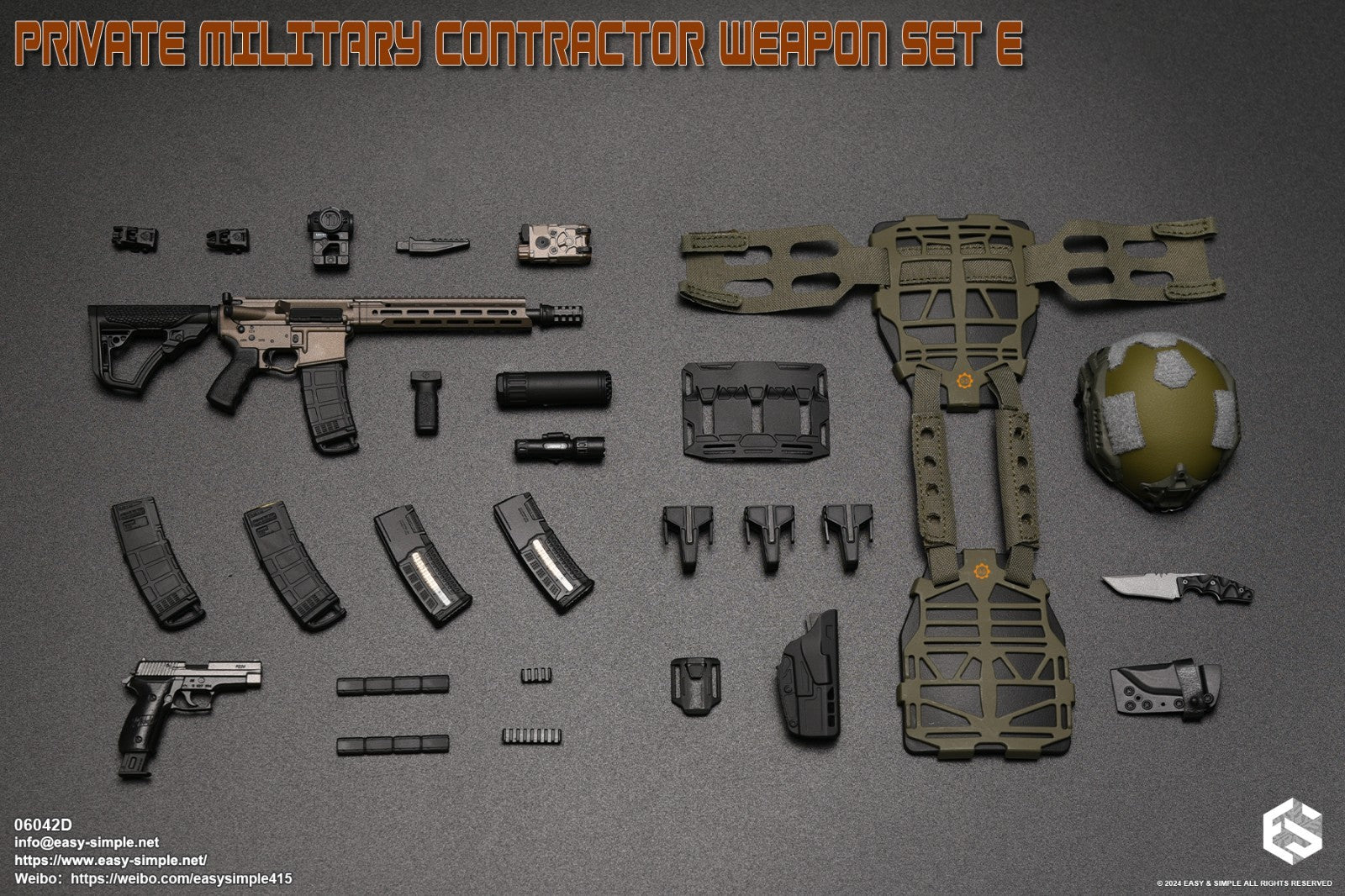 1:6 Easy & Simple PMC Geen Plate Frame Plate Carrier w/ SMR Pouches 06042D