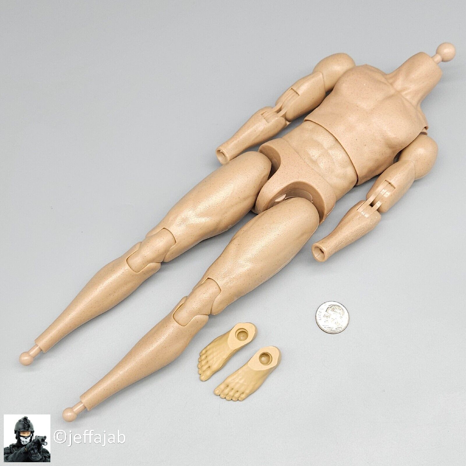 1:6 Easy & Simple Mk3Mod1 Male Nude Body w/ Feet for 12" Figures