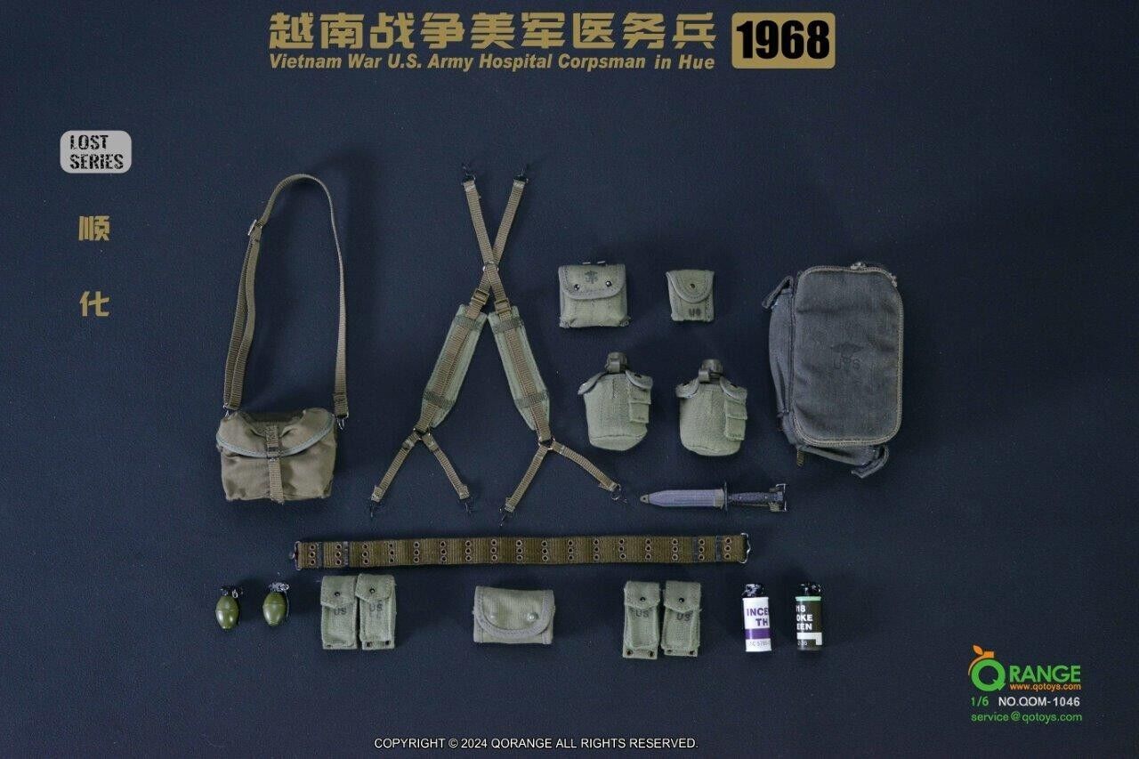 1:6 QO Toys Vietnam US Army Corpsman M56 Belt & Suspenders for 12" Figures