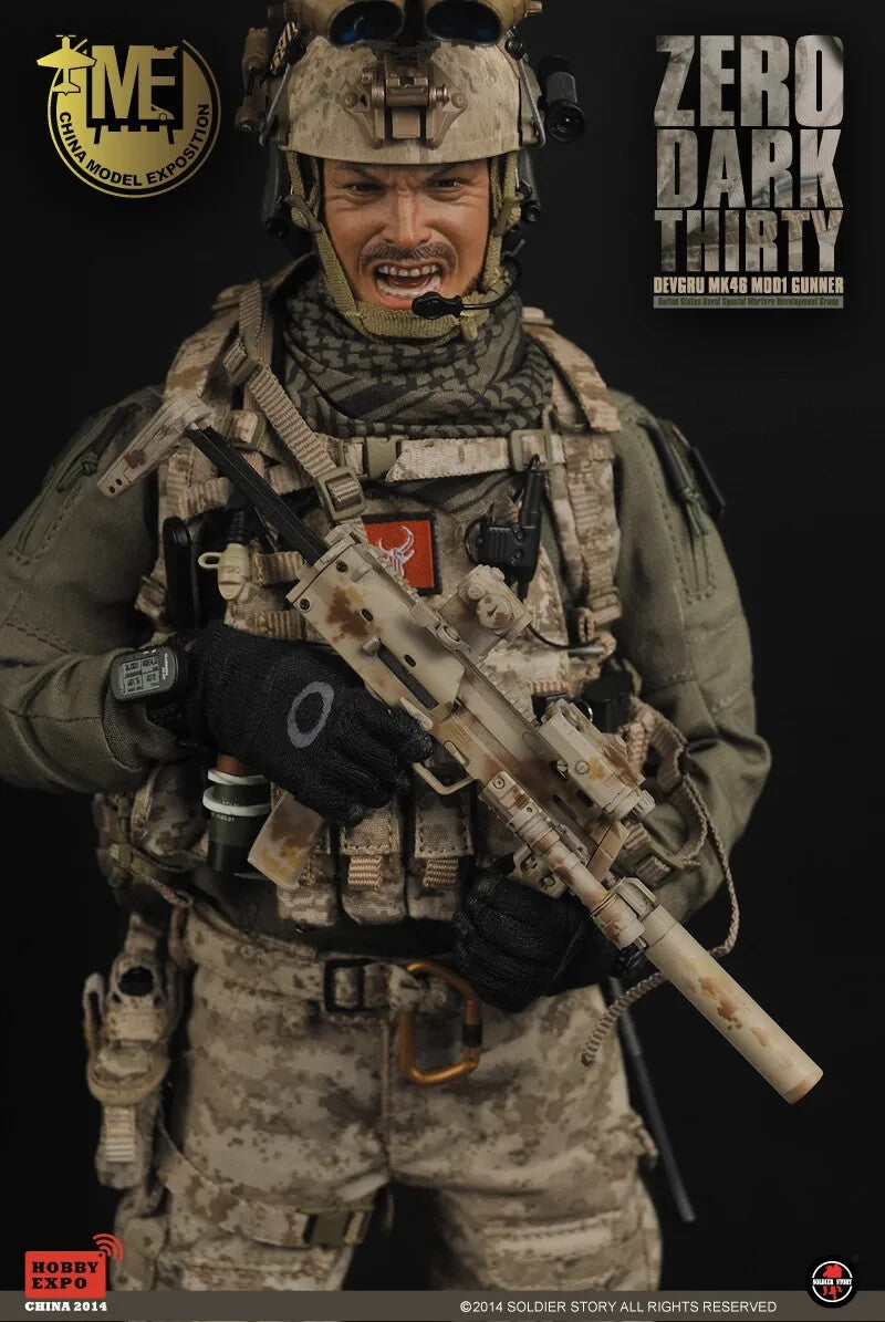1:6 Soldier Story Zero Dark Thirty MK46Mod1 Gunner Male Head Sculpt 12" Figures