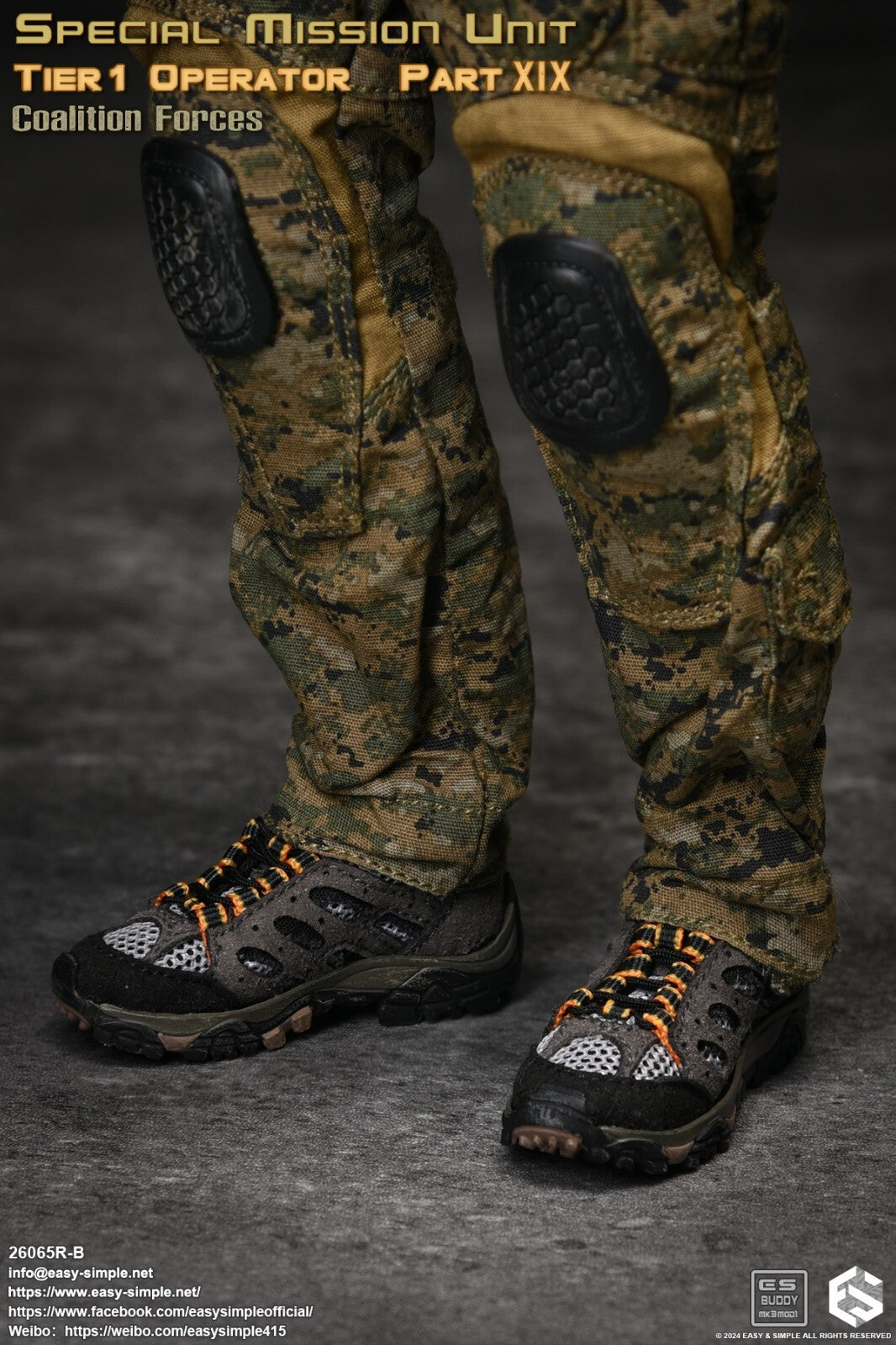 1:6 scale Easy & Simple Coalition Forces British SAS MARPAT Pants for 12" Figure