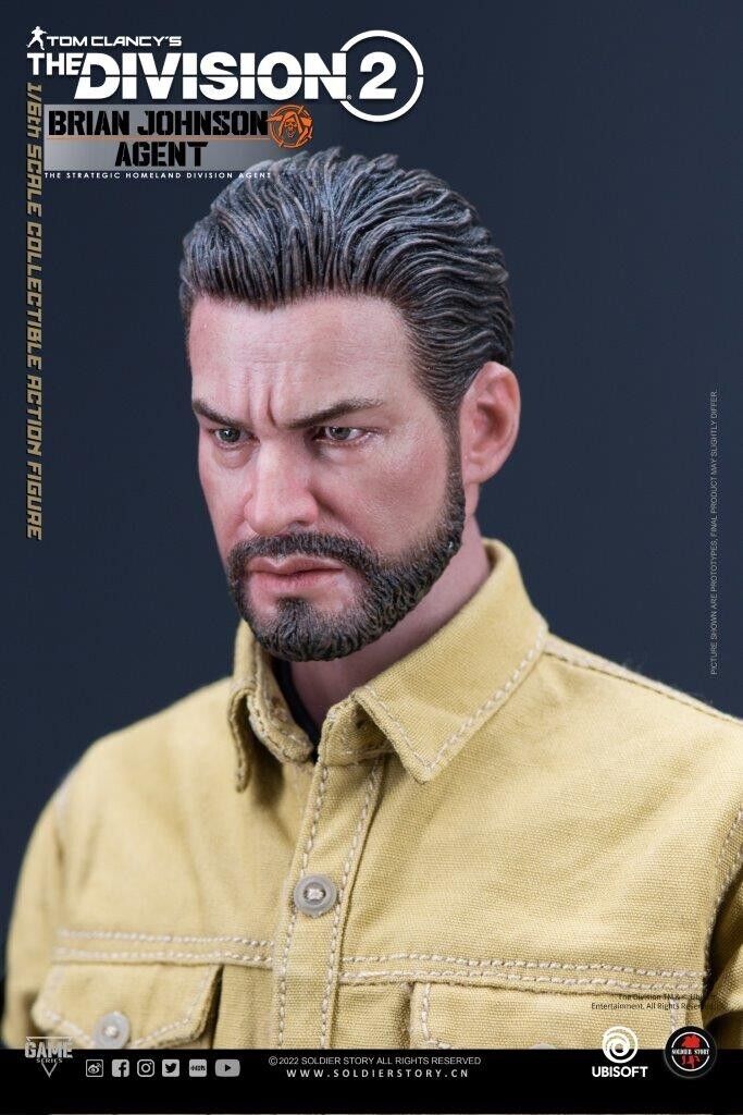 1:6 Soldier Story The Division 2 Agent Brian Johnson Male Head Sculpt 12" Figure