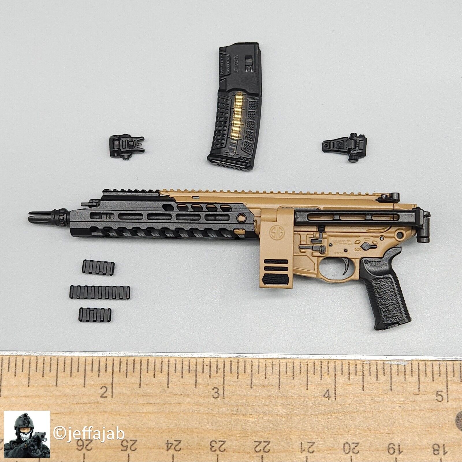 1:6 scale Easy & Simple MCX Carbine Pistol w/ Folding Stock for 12" Figures
