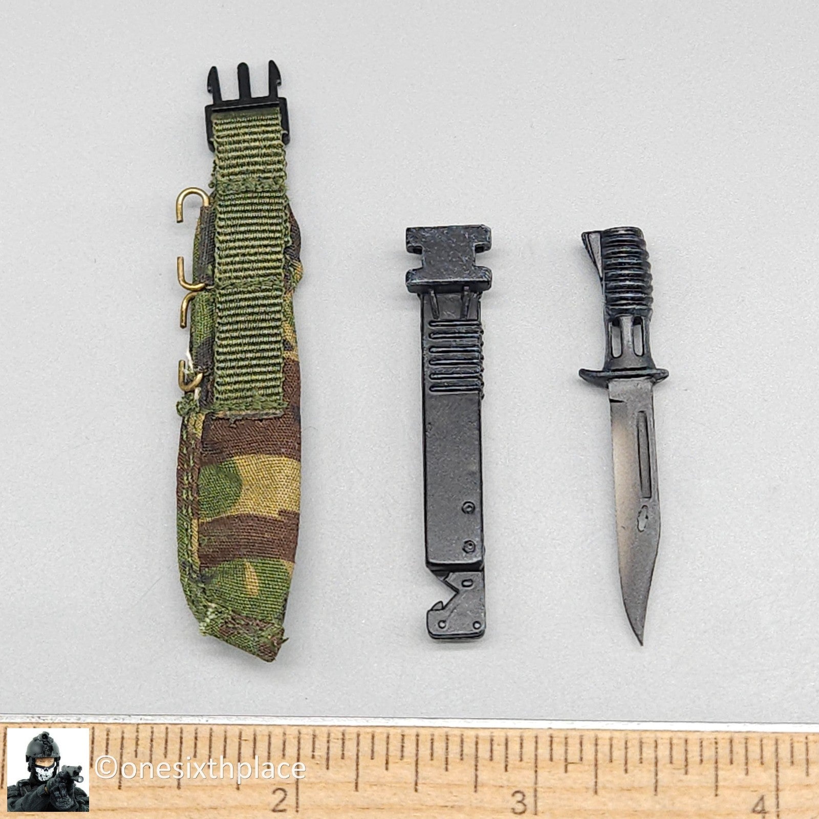 1:6 scale Dragon Aaron Modern British Bayonet Knife & DPM Scabbard 12" Figures