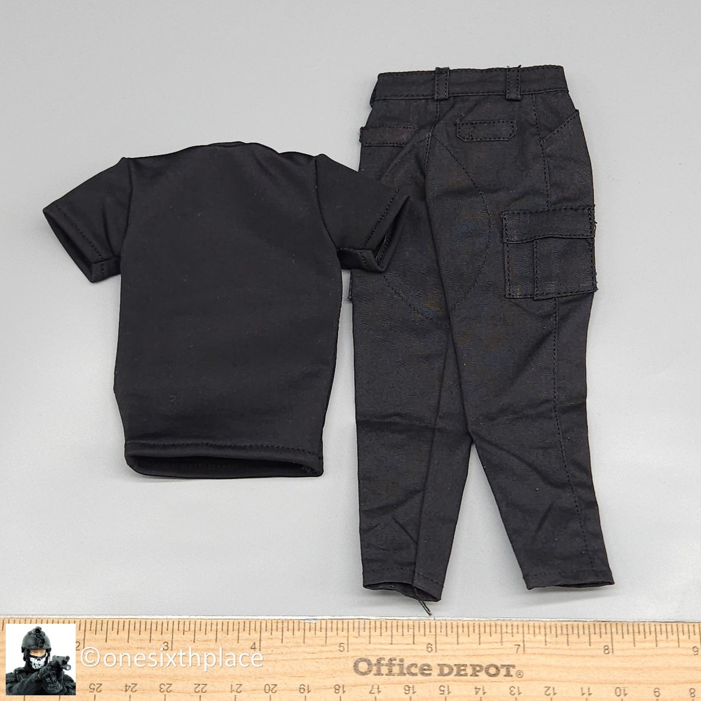 1:6 Present Toys Punishman Frank Punisher Black Shirt & Pants for 12" Figures