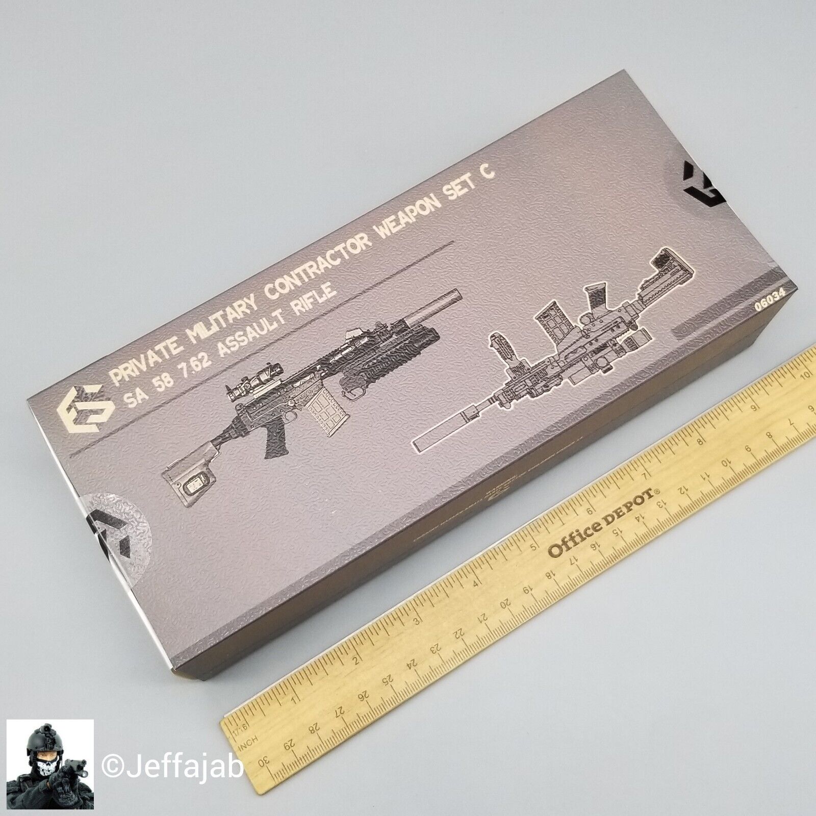 1:6 Easy & Simple PMC Weapon Set C SA 58 7.62 Assault Rifle FDE Scope 06034D