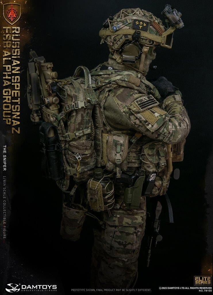 1:6 scale DamToys Russian Spetsnaz FSB ALPHA Group Sniper 12" Figure 78100