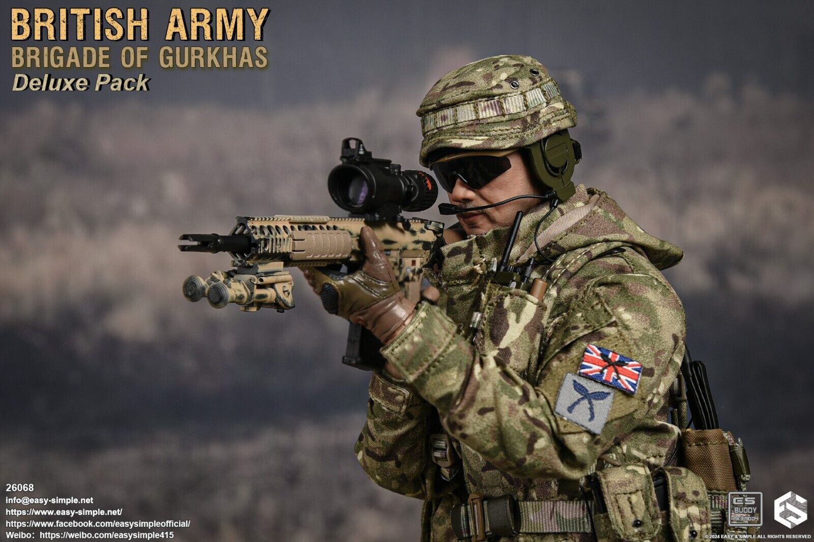 1:6 Easy & Simple British Army Brigade of Gurkhas L129A1 Rifle Set 12" Figures