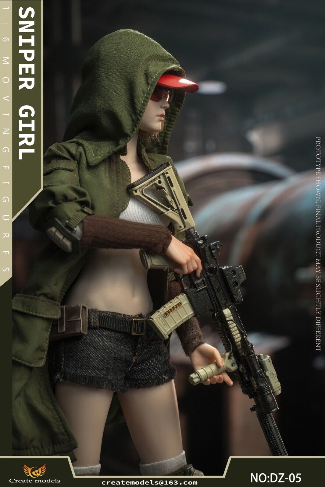 1:6 scale Create Models Female Sniper Girl Songbird Small Metal Pistol