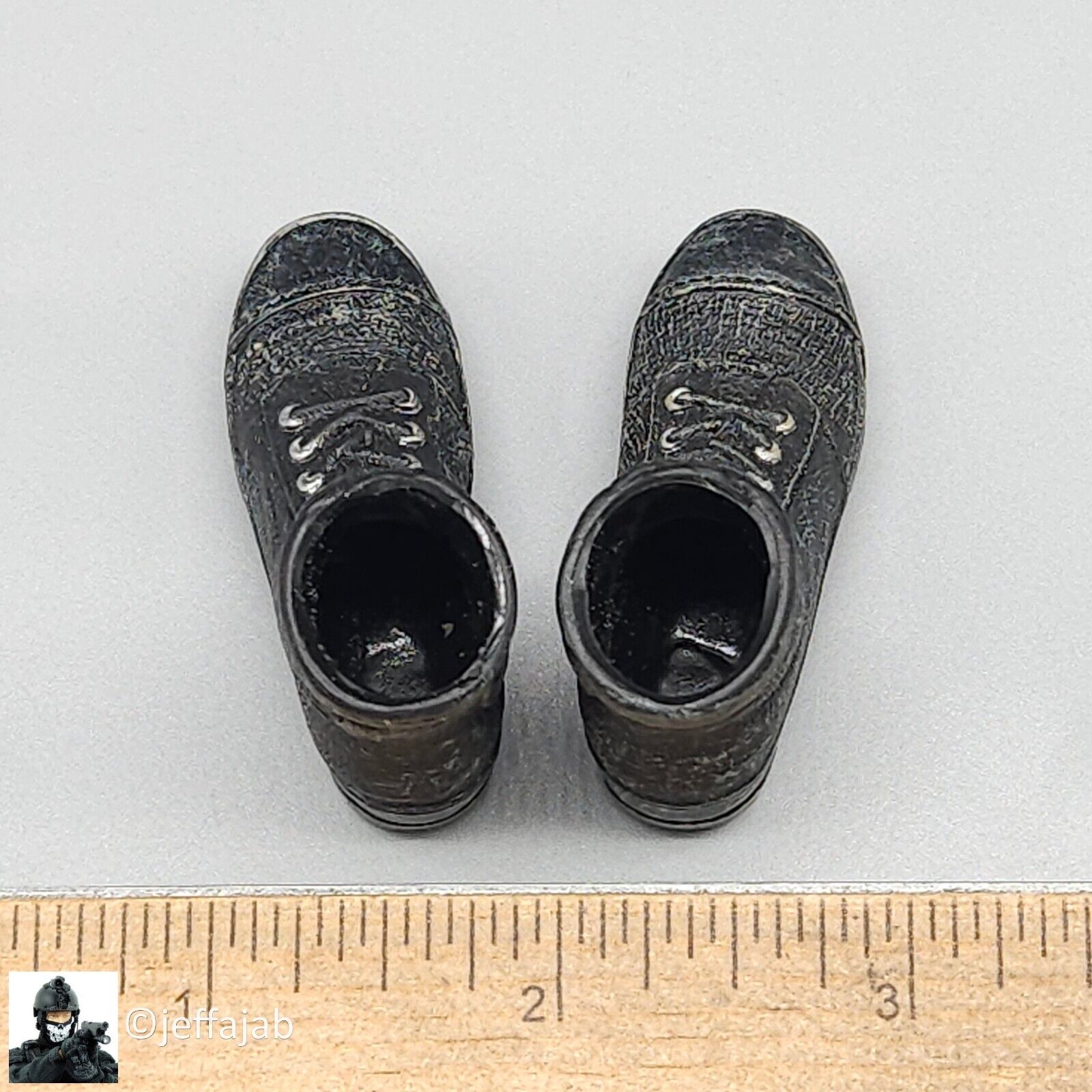 1:6 Hot Toys Vietnam Navy SEAL ARVN CIDG Black Boots (Foot Type) for 12" Figures