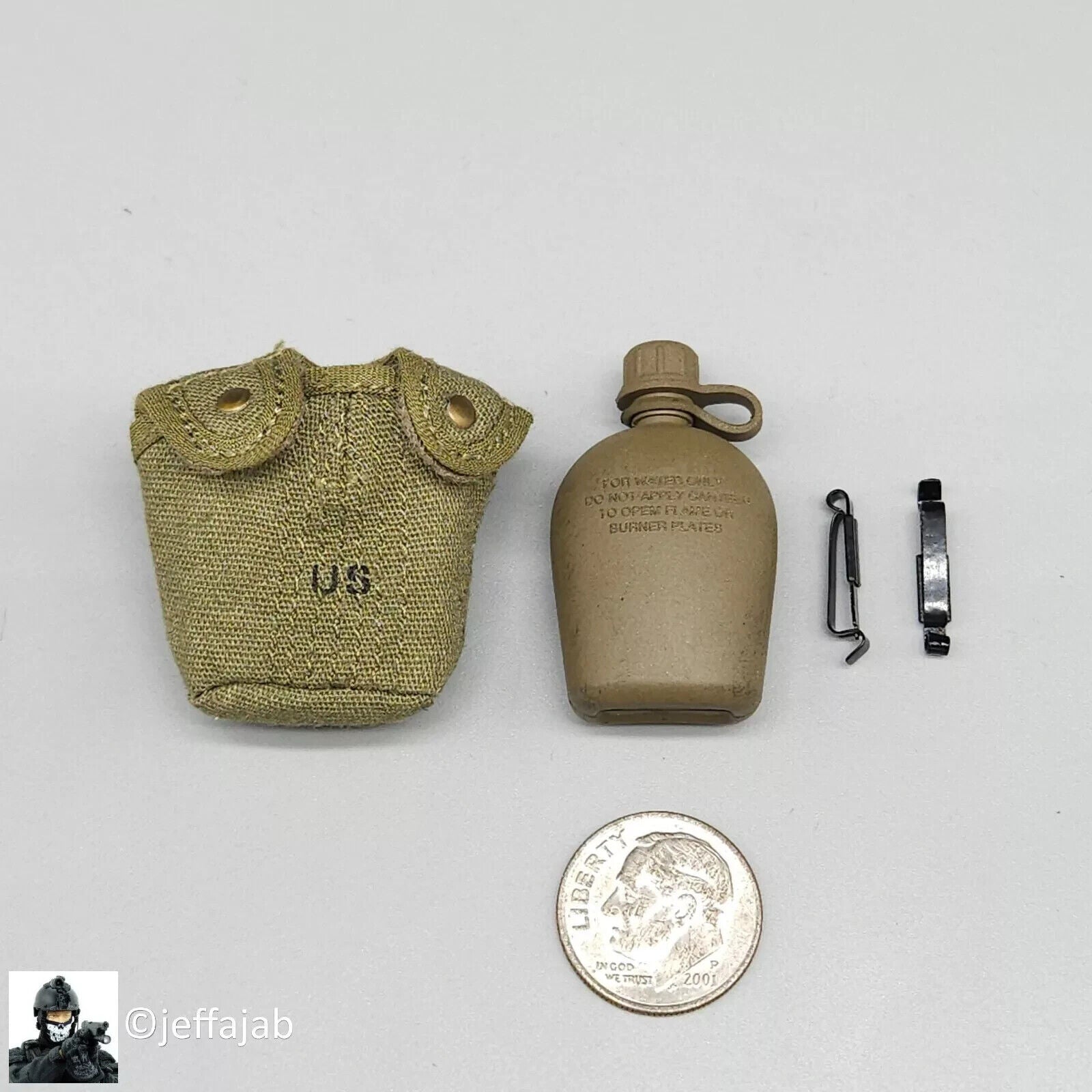 1:6 Ujindou Vietnam 173rd Airborne LRRP M56 Canteen w/ Pouch (x1) for 12" Figure