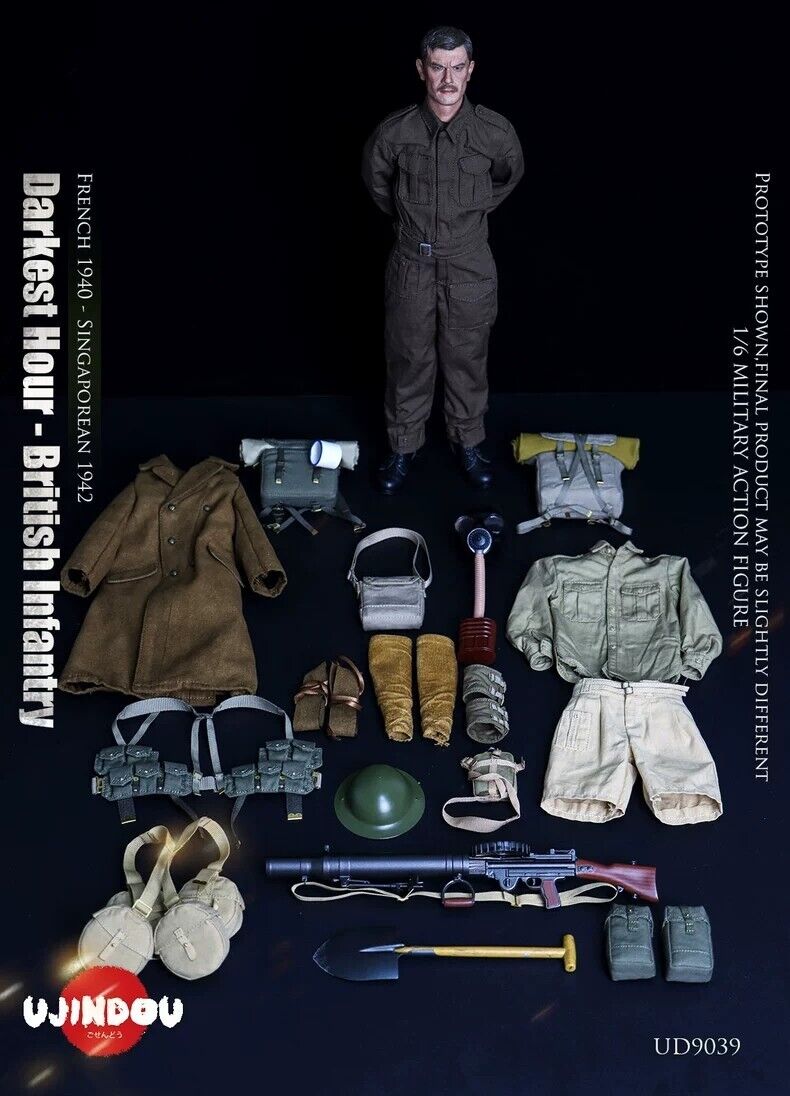 1:6 scale Ujindou British Infantry France 1940 Singapore 1942 12" Figure UD-9039