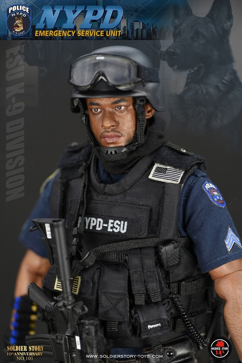 1:6 Soldier Story NYPD ESU K-9 Div S2.5 Black Male Body w/ Feet for 12" Figures