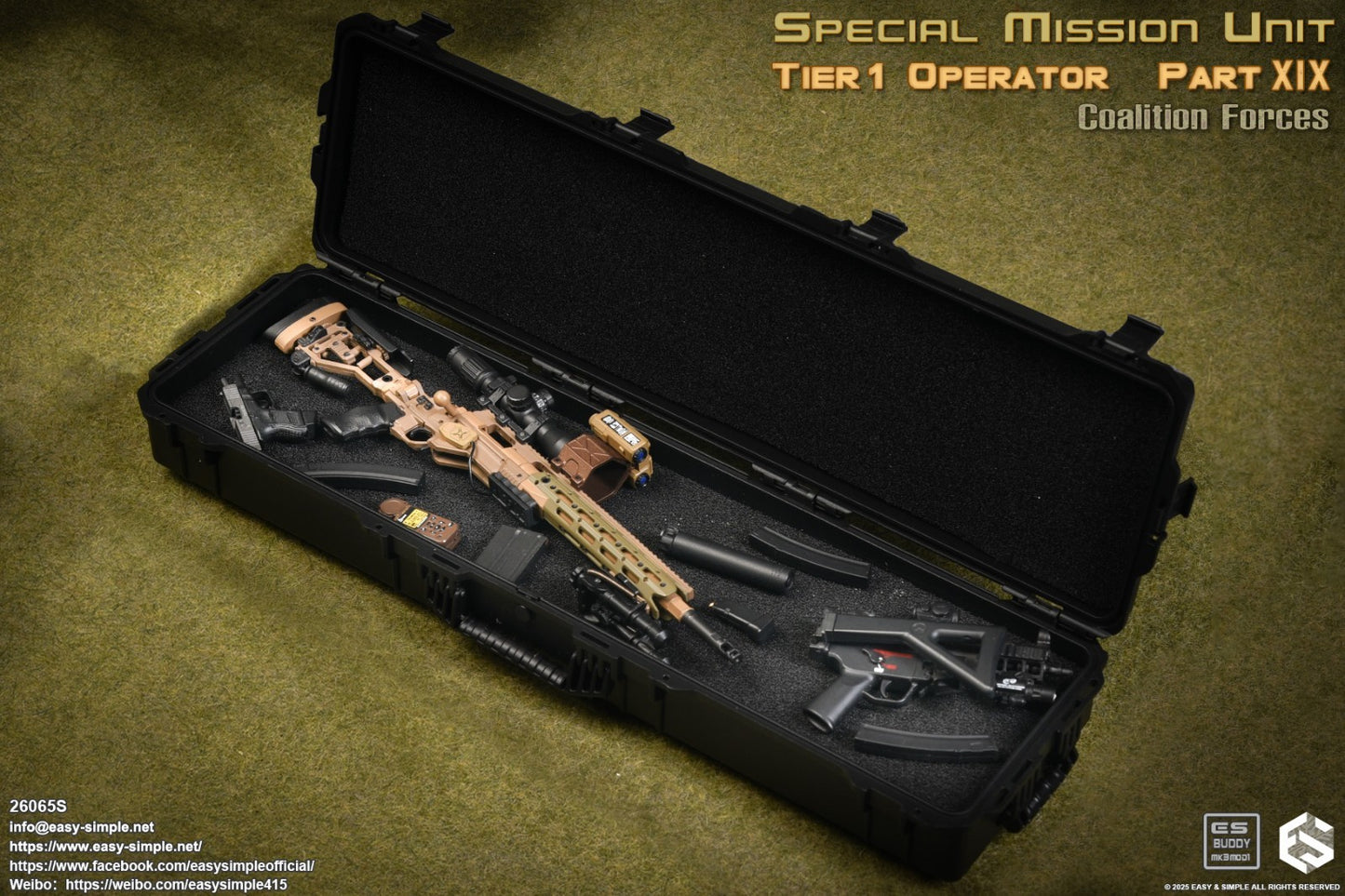 1:6 Easy & Simple Coalition Forces 1745 Air Long Weapon Case 12" Figures 26065SC