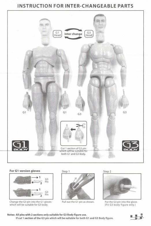 1:6 scale BBI Samuel L Jackson G1 Male Body w/ Hands for 12" Figures