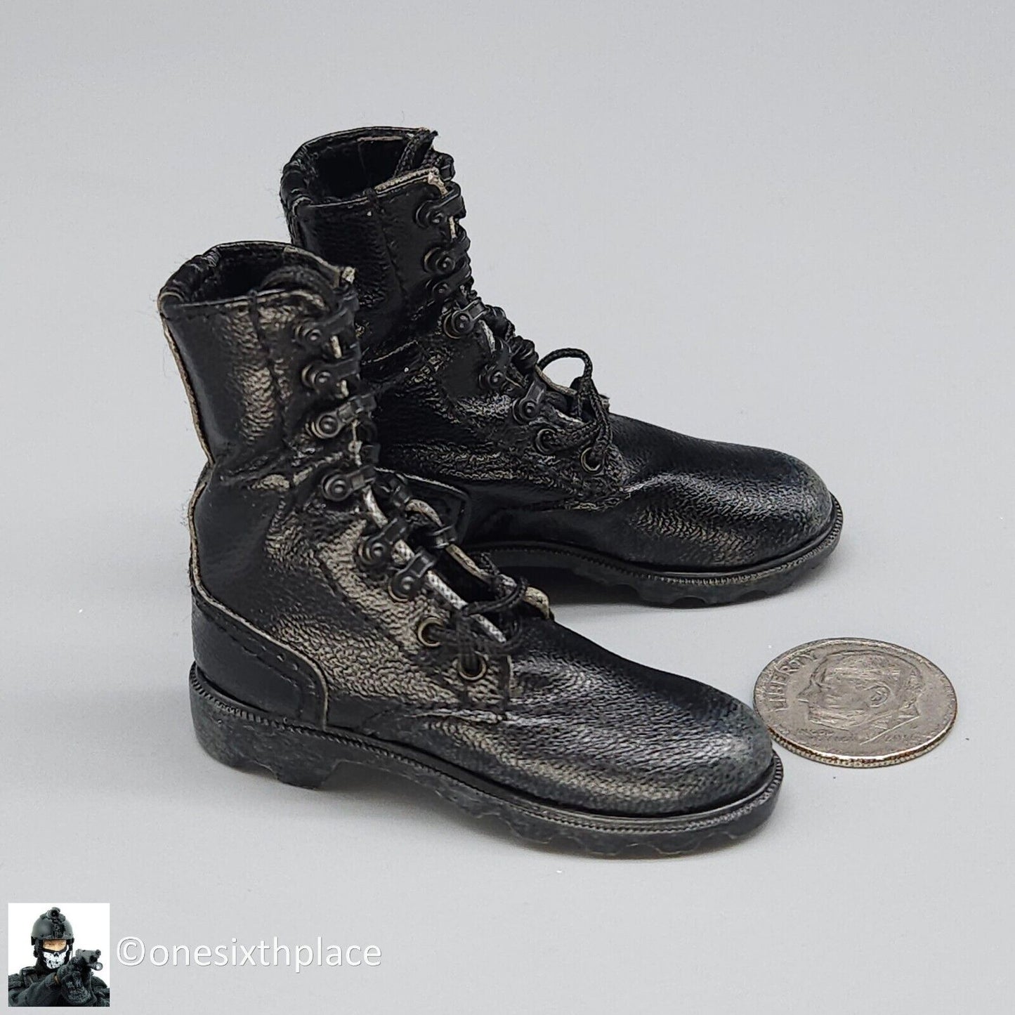 1/6 scale DamToys USMC Crews Speed Lace Combat Boots (Foot Type) for 12" Figure