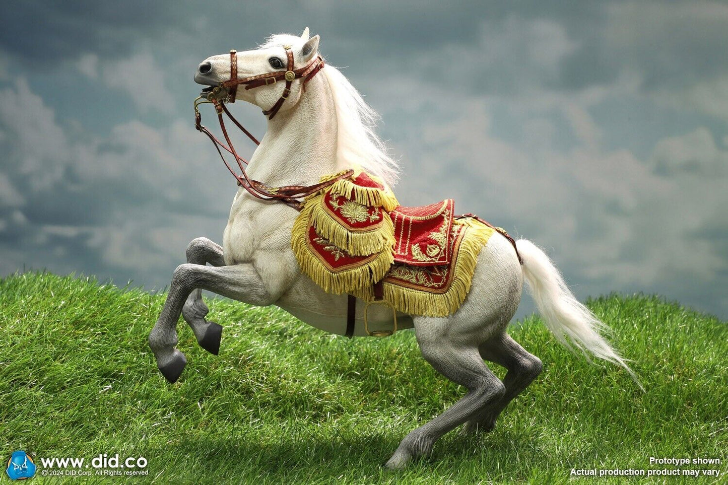 1:6 scale DiD Napoleon White Horse (Prancing) for 12" Figures E60078