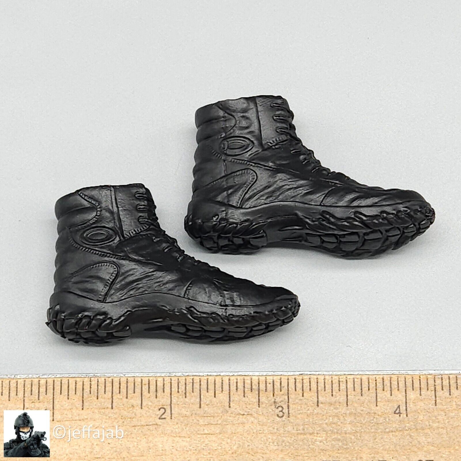 1:6 scale Mini Times CIA CQB Operator Black Boots (Peg Type) for 12" Figures
